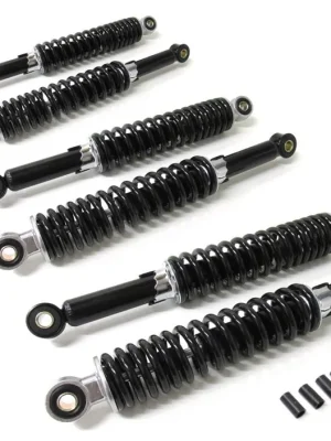 6x Stoßdämpfer 340mm Schwarz Tieferlegung Set 34cm für Simson Duo Neue Ware