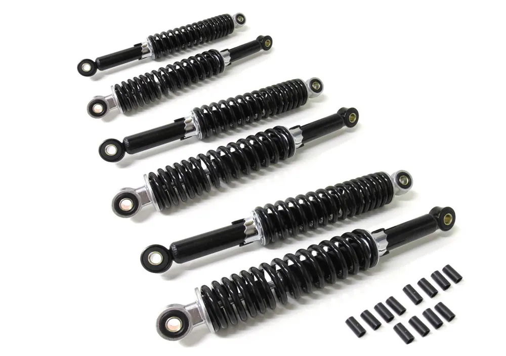 6x Stoßdämpfer 340mm Schwarz Tieferlegung Set 34cm für Simson Duo Neue Ware