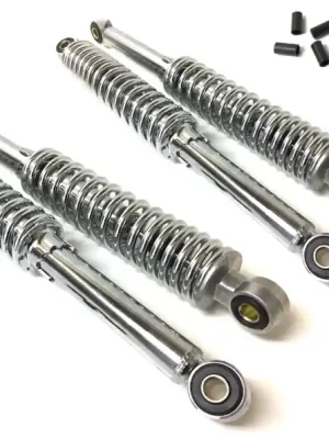 4x 280mm Stoßdämpfer Chrom 28cm Tieferlegung Set für Simson Duo Schwalbe Star SR4-2 Ausverkauf