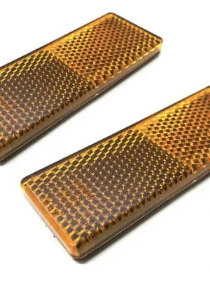 2x Reflektor Katzenauge Rechteck Orange 85,5x31,5mm E-geprüft Schneller Versand