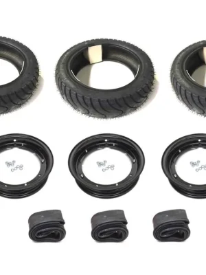 3x Sommer Sport Reifen 100/90-10 Kompletträder Satz für Vespa Piaggio Ape 50 TM Angebot