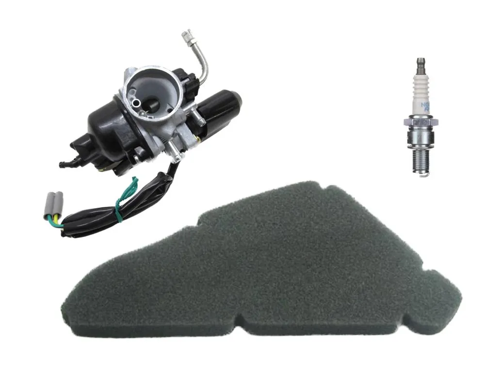 12mm Vergaser + Luftfilter + Zündkerze BR9ES Set für Piaggio NRG MC2 MC3 Begrenztes Angebot