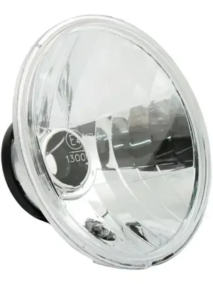 7" Scheinwerfereinsatz Klarglas Diamond Cut für Harley Davidson mit E-Zeichen Knallerangebot
