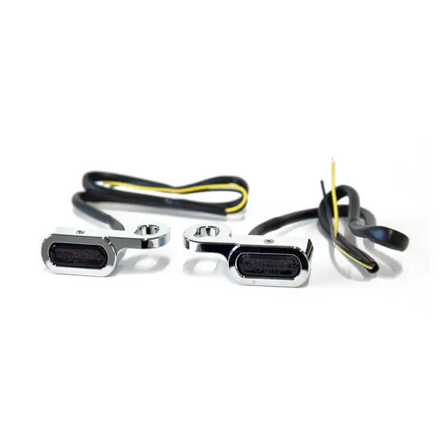 Lenker Blinker Chrom, LED getönt, f. Harley-Davidson m. hydr. Kupplung 06-17 TÜV Super-Preis
