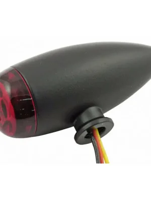 Zertifiziert Rücklicht Micro Bullet schwarz, LED rot, für Harley-Davidson mit E-Prüfzeichen