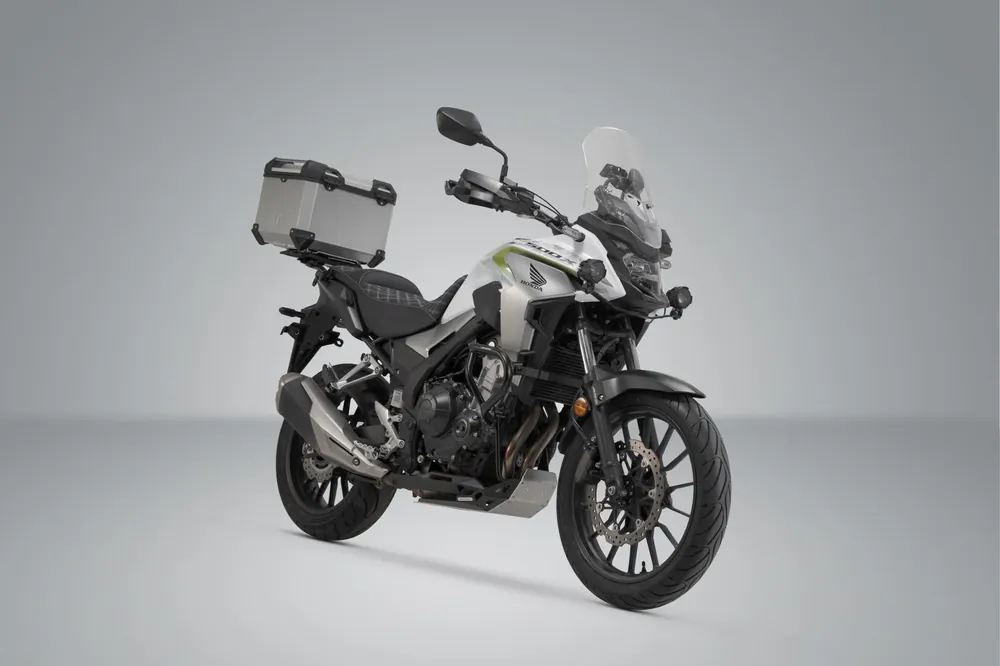 SW-Motech TRAX ADV Topcase-System Silbern. Honda CB500X, CB500F, CBR500R, NX500. Schneller Versand