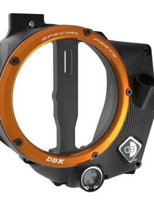 DBK Special Parts CCDV14 - KTM BLACK-ORANGE KLARER KUPPLUNGSDECKEL 3D-EVO passend für KTM 990 Duke - Modelle (2024) Preisreduziert