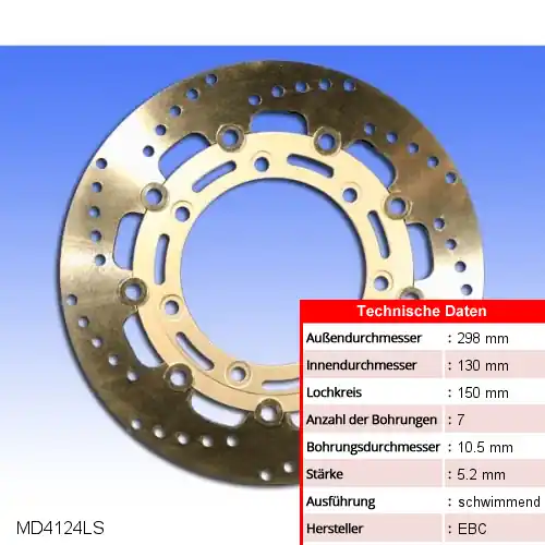 Bremsscheibe links EBC MD4124LS (1 Stück) Schnäppchen